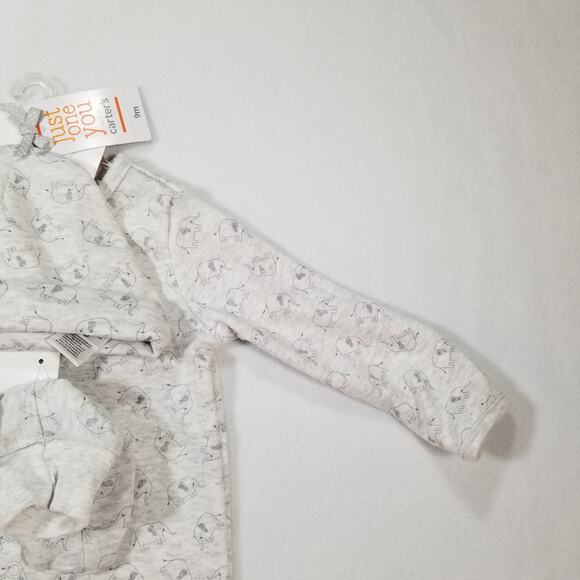 Carter's Baby Boy 3 Piece Beige Sleeper w/Hat & Booties, Size 9 months, New - Picture 7 of 12